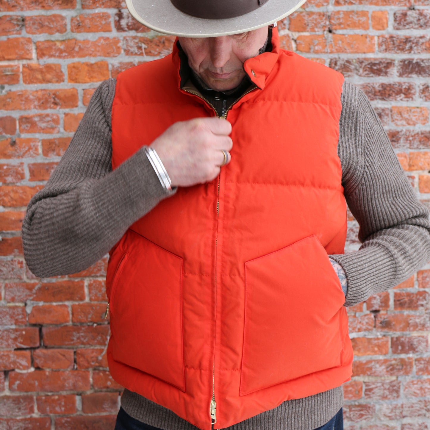 Goose Down Vest 7922 Orange