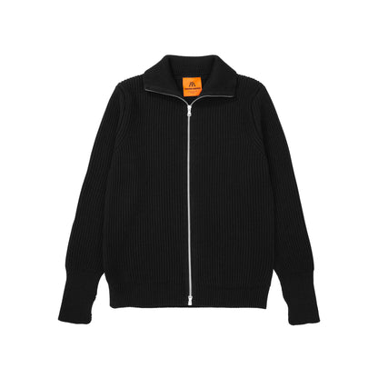 Navy Full Zip Troyer in Black | Andersen & Andersen Pullover