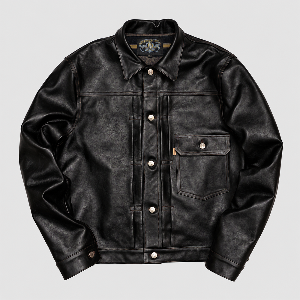 Double Helix Bulldog Black – Veste en cuir de cheval